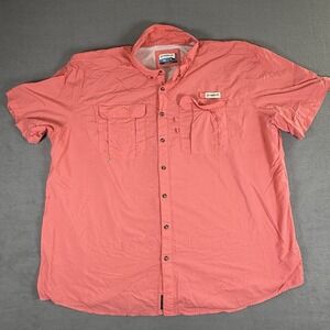 Magellan Outdoors Vented Fishing Shirt Wicking Relaxed Fit Men 4XL Bright Coral